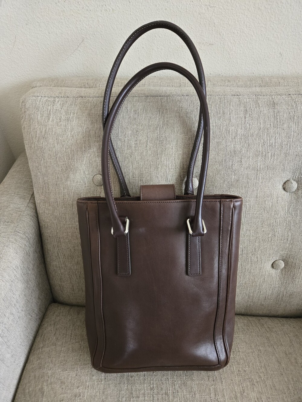 Coach 9422 Bonnie Legacy Slim Tote Purse Mahogany Brown Vintage Leather Hangtag